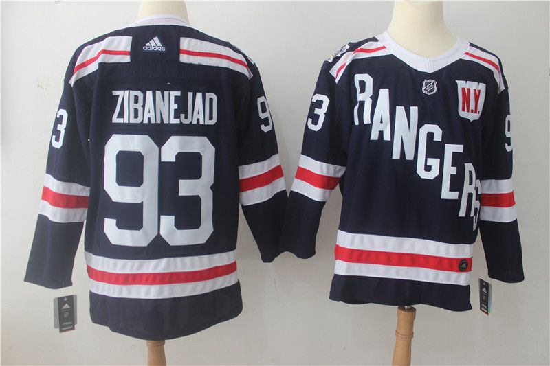 Men New York Rangers 93 Zibanejad Drak Blue Hockey Stitched Adidas NHL Jerseys